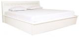 HomeTown Alicia High Gloss King Bed With Hydraulic Storage In White Colour