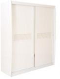 HomeTown Alicia High Gloss Sliding Wardrobe In White Colour