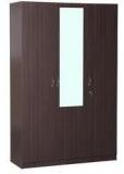 HomeTown Allen Three Door Wardrobe With Mirror In Walnut Finish