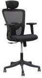 HomeTown Andy High Back Mesh Chair With Headrest In Black Colour