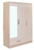 HomeTown Apollo High Gloss Three Door Wardrobe With Mirror