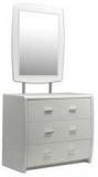 HomeTown Aspen High Gloss Dresser With Mirror In White Colour