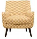 HomeTown Aztec Fabric One Seater Sofa in Mustard Colour