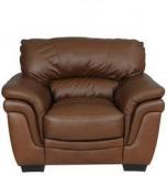 HomeTown Birmingham Leather One Seater Sofa In Brown Colour