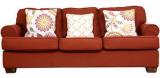 HomeTown Charlotte Fabric Three Seater Sofa In Rust Colour