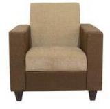 HomeTown Ciaz Fabric One Seater Sofa In Brown Colour