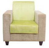 HomeTown Ciaz Fabric One Seater Sofa In Green Colour