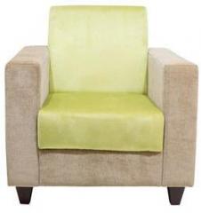 HomeTown Ciaz Fabric One Seater Sofa in Green Colour