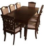 HomeTown Crown Eight Seater Dining Set In Walnut Finish