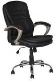 HomeTown Fabio Leatherite Medium Back Chair In Black Colour