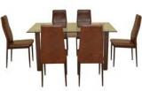 HomeTown Fiesta Six Seater Dining Set In Brown Colour