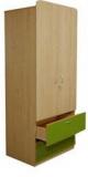 HomeTown Gia Wardrobe In Golden Maple & Lime Green Finish