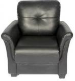 HomeTown Grace Leatherette One Seater Sofa In Black Colour