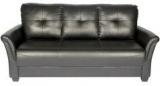 HomeTown Grace Leatherette Three Seater Sofa In Black Colour