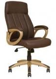 HomeTown Henry Leatherette High Back Chair In Brown Colour