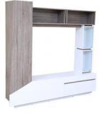 HomeTown Jasmine Wall Entertainment Unit In Dark Oak & White Colour