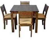 HomeTown Java Rubber Wood Four Seater Dining Set