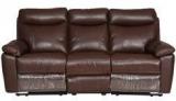 HomeTown Lancaster Leather Three Seater Sofa In Dark Brown Colour