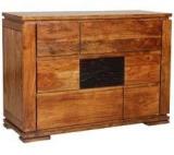 HomeTown Leopold Chest Of Drawers In Walnut & Black Colour