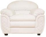 HomeTown Mirage Leatherite One Seater Sofa In White Colour