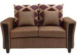 HomeTown Mist Fabric Two Seater Sofa In Beige Colour