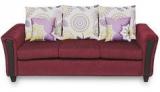 HomeTown Mist Three Seater Sofa Wine In Wine Finish