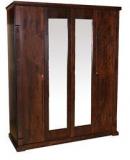 HomeTown Mondo Solidwood Four Door Wardrobe In Brown Finish