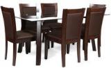 HomeTown Radiance Six Seater Dining Set In Walnut Colour