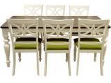 HomeTown Rustic Six Seater Dining Set In White Colour