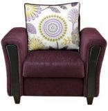 HomeTown Savanna Fabric One Seater Sofa In Wine Colour