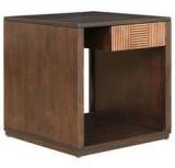 HomeTown Sienna Solidwood Side Table In Wenge & Oak Colour