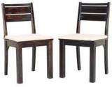 HomeTown Stylo Chairs Set Of Two In Brown Colour