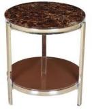 HomeTown Troy Glass Top End Table In Brown Colour