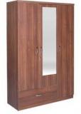 HomeTown Ultima Three Door Wardrobe With Mirror In Walnut Colour