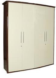 HomeTown Valencia High Gloss Four Door Wardrobe In Light Grain Colour