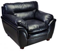 HomeTown Vega Leatherite One Seater Sofa in Black Colour