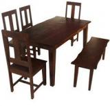 HomeTown Vienna Six Seater Dining Set With Bench In Rosewood Finish