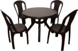 Homiboss Fiber Dinning Room Set for Garden & Outdoor | 1 Dining Table with 4 Chairs Plastic 4 Seater Dining Set