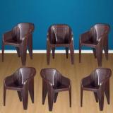 Homiboss Plastic set of 6 | chairs for home, Living Rooms, & Garden Plastic Outdoor Chair