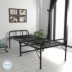 Honeytouch Folding Bed Metal Frame with Headboard Metal Single Bed