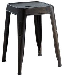 House Of Furniture Iron Stool In Black Colour