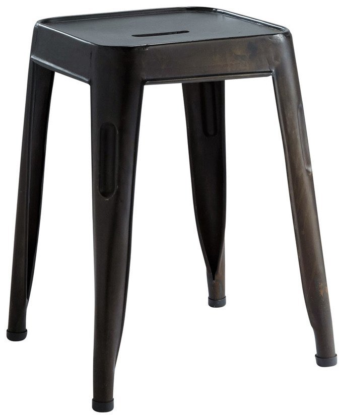 House of Furniture Iron Stool in Black Colour