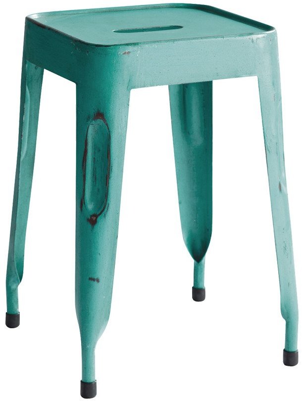 House of Furniture Iron Stool in Blue Colour