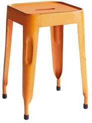 House Of Furniture Iron Stool In Orange Colour