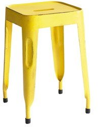 House Of Furniture Iron Stool In Yellow Colour