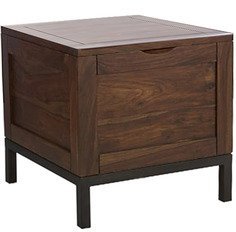 House Of Furniture Wooden Bedside Table/Trunk In Walnut Finish