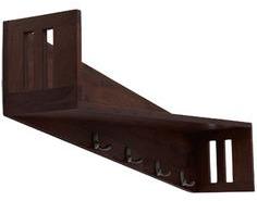 House Of Furniture Wooden Coat Rack And Shelf In Walnut Finish