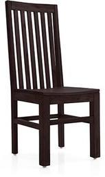 House Of Furniture Wooden Dining Chair With Back Pati In Mahogany Finish