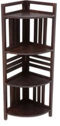 House Of Furniture Wooden Four Shelf Cornor Display In Mahogany Finish