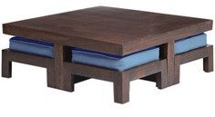 House Of Furniture Wooden Square Coffee Table Set